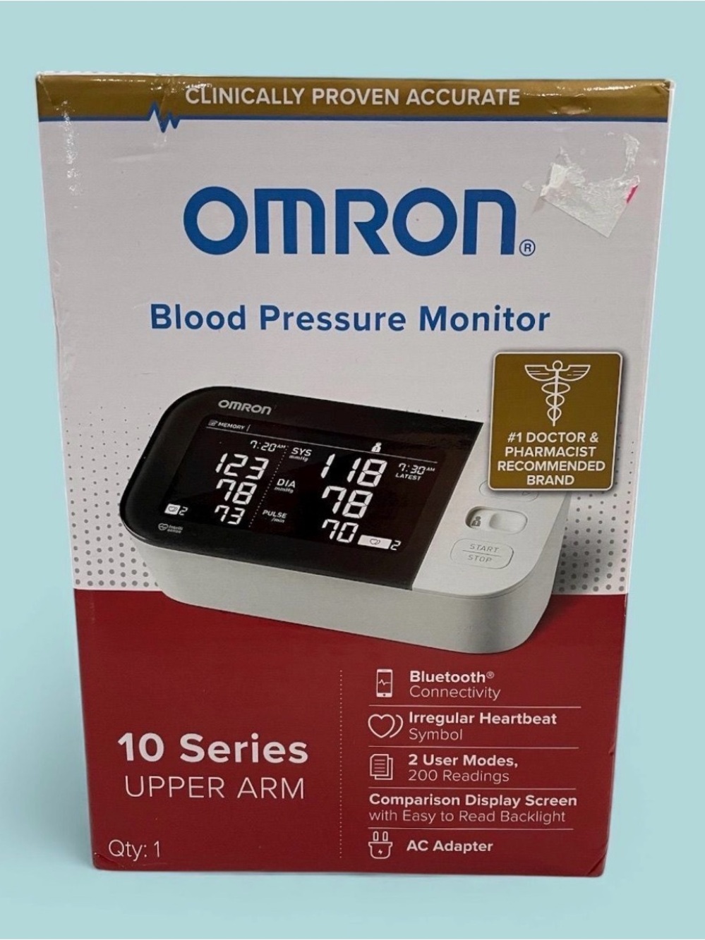 OMRON White and Black Blood Pressure Monitor 10 Series Upper Arm